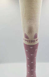 Колготи зимові махрові для дівчинки, Серце люрекс, Star Kids (розмір 104-110)