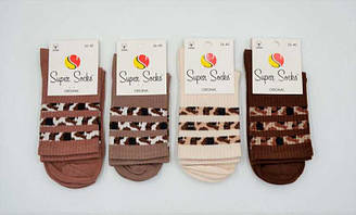 Шкарпетки демісезонні високі жіночі, Квіти, Super Socks (розмір 36-40)