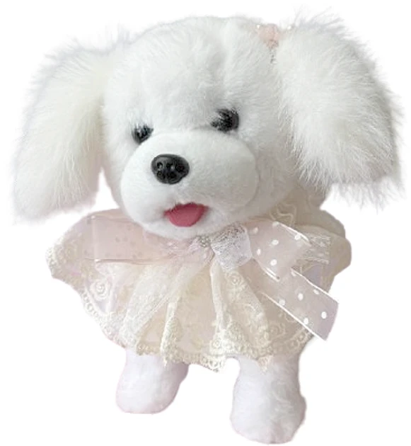 Улюбленець інтерактивний песик в сукні ходить грається і говорить / Іграшкова собачка на повідку для дітей Звук аксесуари, фото 1