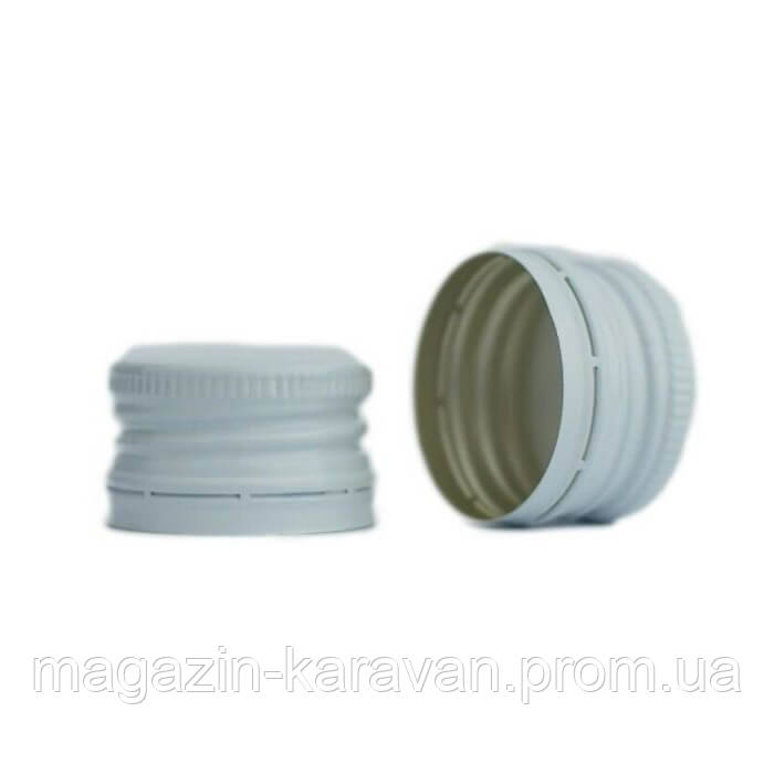 Ковпачок алюмінієвий 28 х 18 мм різьблення білий