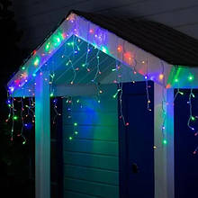 Гірлянда Бахрома вулична 90 LED 3 метри від мережі, 18 ниток, мультиколор