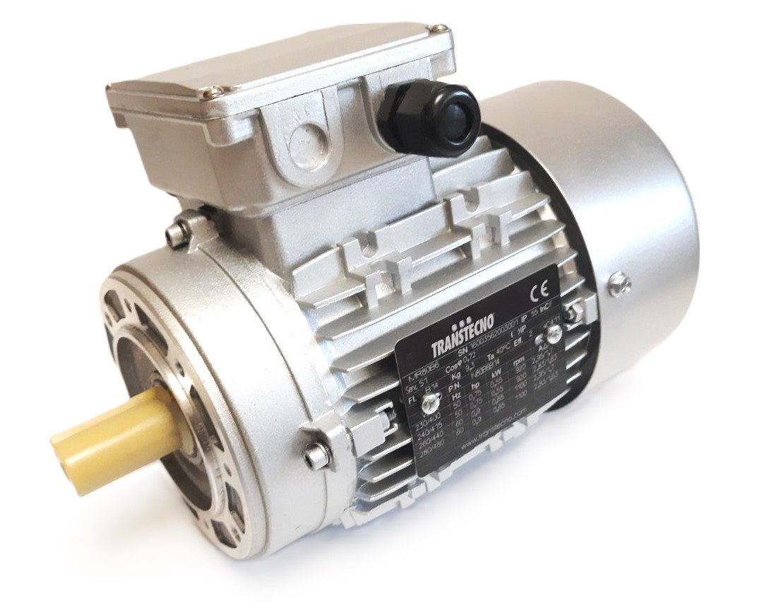 Електродвигун трифазний 0,55 кВт, 900 об/хв, 230/400 В, фланець B14