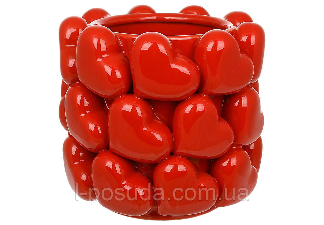 Ваза порцелянова Серце для квітів 21×20 см, фото 1