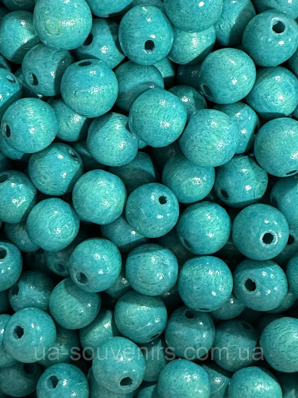 Дерев'яні намистини заготовки для створення прикрас і рукоділля кольорові 20мм / Буси блакитні 50шт/уп, фото 1