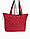 Сумка-шопер стьобана з кишенею жіноча 45*33см червона (200-728), фото 3