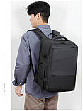 Чоловічий рюкзак для ділових подорожей, рюкзак із розширенням відділення для взуття, дорожня сумка оптом, фото 2