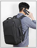 Чоловічий рюкзак для ділових подорожей, рюкзак із розширенням відділення для взуття, дорожня сумка оптом, фото 4