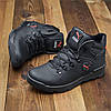 Зимові чоловічі шкіряні черевики, кросівки чорні утеплені з натуральної шкіри на хутрі на зиму для чоловіків, розмір 40-45, фото 3