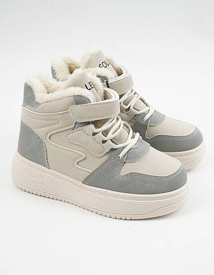 Зимові кеди для дівчинки бежеві високі (B10)