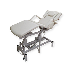 Електрична кушетка 8271 для масажу та косметології з двома моторами білий колір