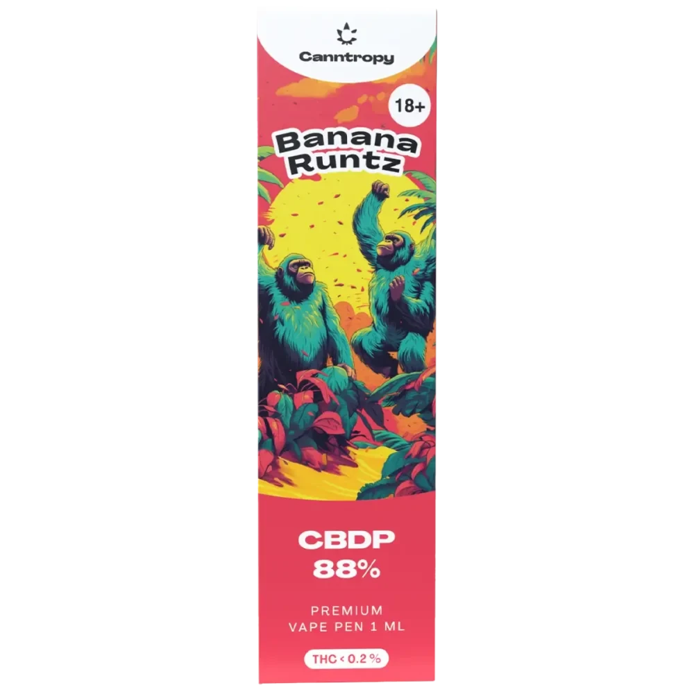 Одноразовий інгалятор Canntropy CBDP Banana Runtz 88% 1 мл, фото 1