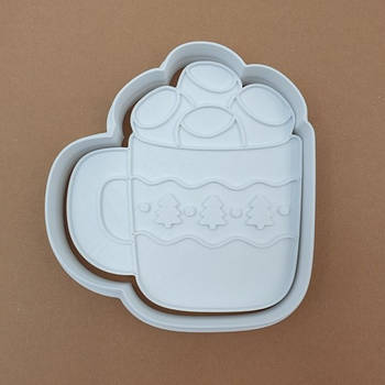 Вирубка-штамп Чашечка какао з маршмелоу 8.4 см