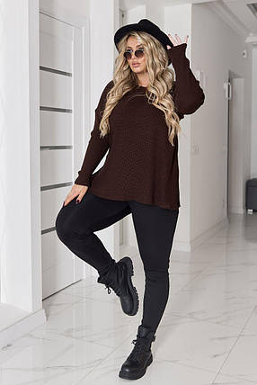 Жіноча туніка в'язка великого розміру батал Розміри: 50-52, 54-56, 58-60, 62-64, фото 3