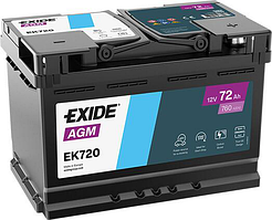 Акумулятор EXIDE START-STOP AGM 72Ah Ев (-/+) (760EN) (д278*ш175*в190) EK720