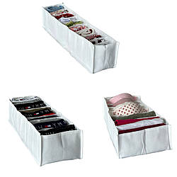 Набір гнучких орагнайзерів без картону для зберігання білизни та дитячих речей - XS, S, M (білий)