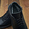Зимові чоловічі шкіряні черевики, кросівки на блискавці чорні утеплені з натуральної шкіри на хутрі на зиму, розмір 40-45, фото 7