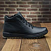 Зимові чоловічі шкіряні черевики, кросівки на блискавці чорні утеплені з натуральної шкіри на хутрі на зиму, розмір 40-45, фото 4