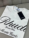 Футболка чоловіча Rhude Logo Monte Carlo Heaven on Earth біла бавовна люкс, фото 5