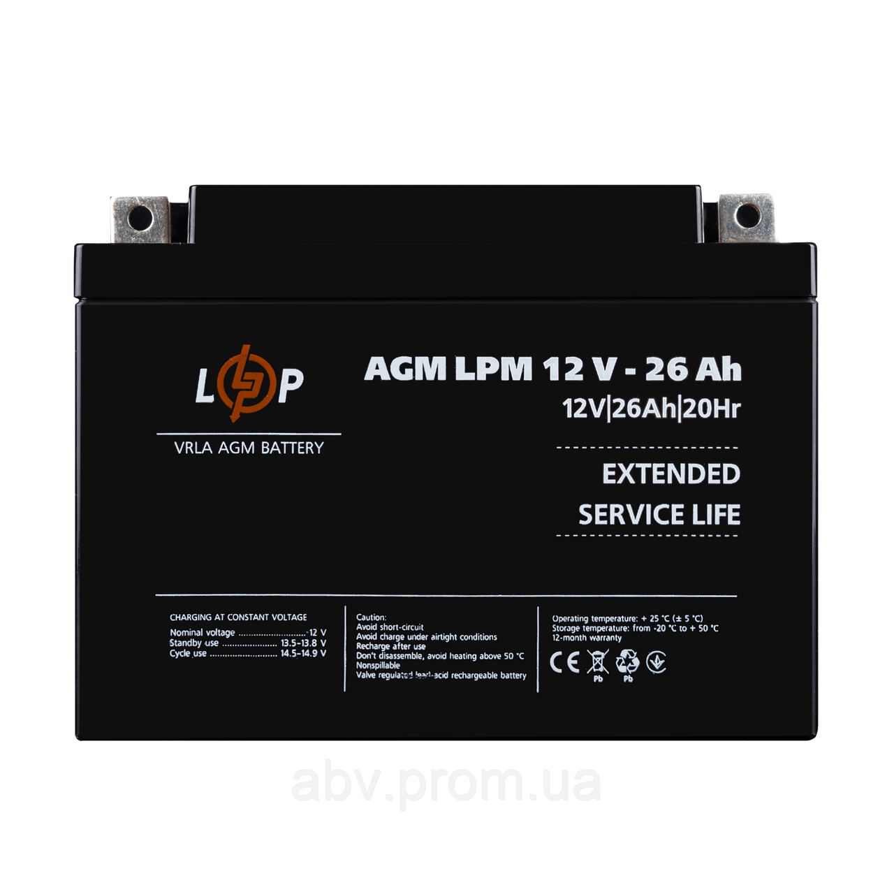 Акумулятор AGM LPM 12V - 26 Ah, фото 1