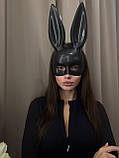 Маска "Зайчик" чорна, глянсова "play bunny", фото 2