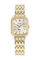 Годинник жіночий наручний прямокутний з камінням, комбінований з білим циферблатом ( код: IBW921SYO )