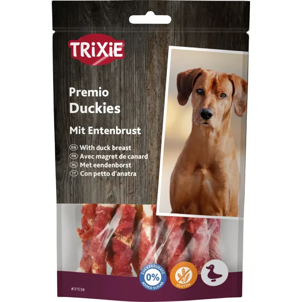 Trixie TX-31538 Premio Duckies 100 г — ласощі качка з кальцієм для собак