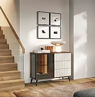 Комод однодверний у вітальню VICI KSZ103 (кашемір/горіх)