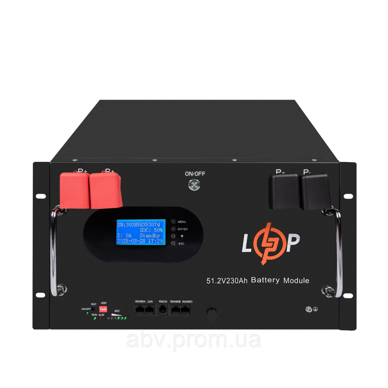 Акумулятор LP LiFePO4 51,2V - 230 Ah (11776Wh) (Smart BMS 200A) с LCD RM AB RS485/CAN, фото 1