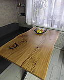 Прямокутна стільниця з дуба з живим краєм, фото 2
