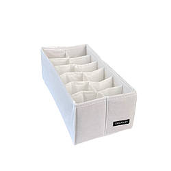 Органайзер для дитячого комоду з комірками для шкарпеток і білизни 30×15×10 см (білий)