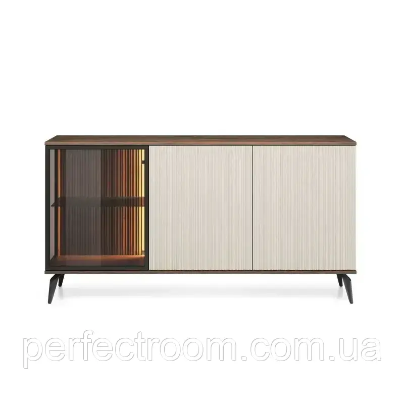 Комод тридверний у вітальню VICI K154 (кашемір/горіх), фото 1