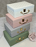 🧡Скринька зі шкірозамінника для прикрас на замочку, текстура Шахи, 4 види, фото 5