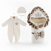 Зимовий комплект на виписку для новонародженого 3 предмети "Чарівність"