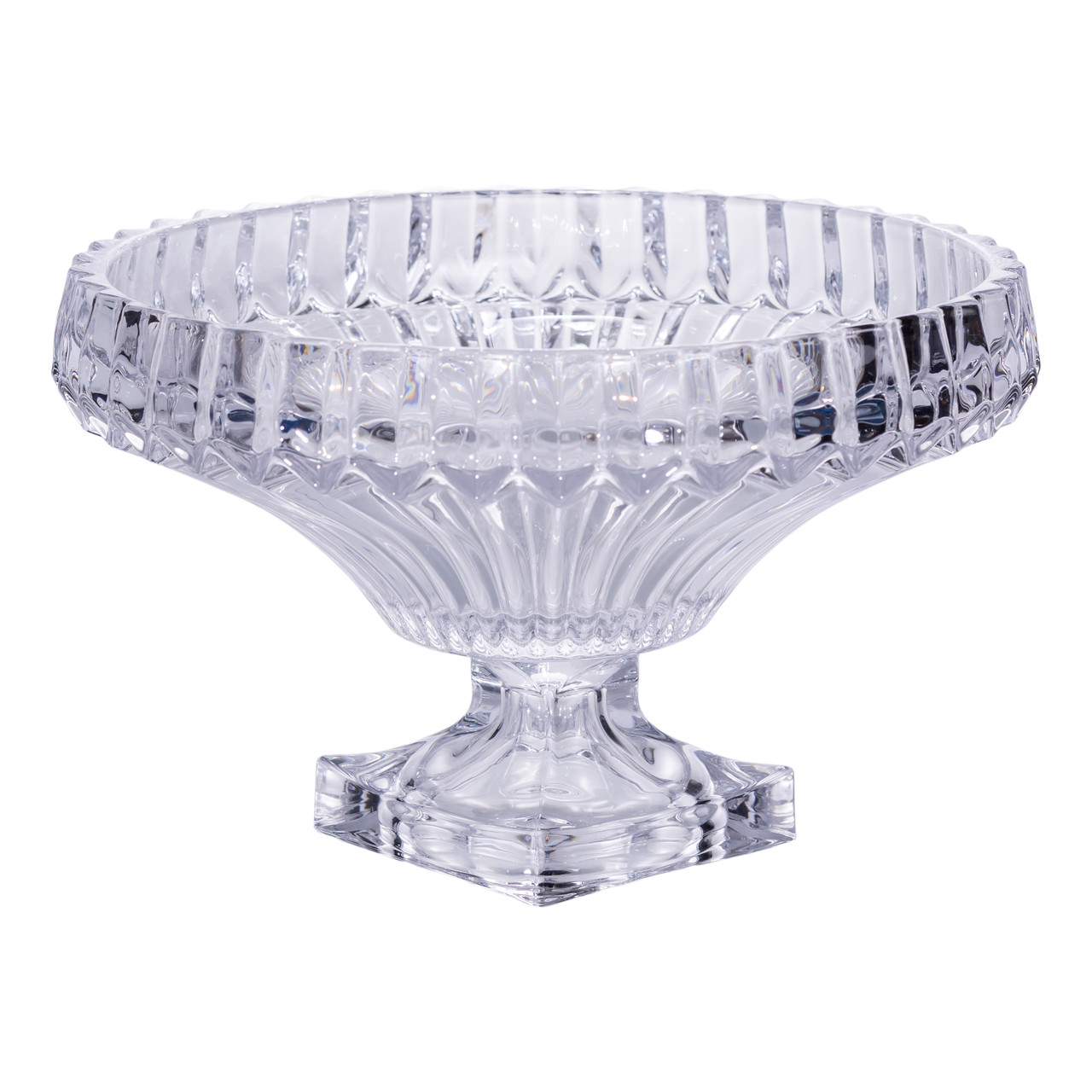 Фруктовниця скляна на ніжці Ø29 (см) кругла ваза для фруктів цукерниця Прозорий, фото 1