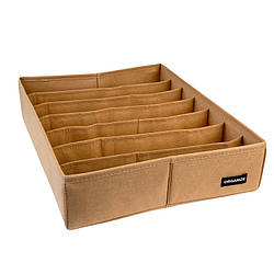 Органайзер для дитячого комоду для зберфгання футболок, майок, пелюшок 35×28×8 см (бежевий)