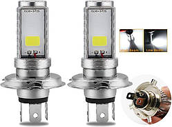 YSY 2-Pack 900 люмен Білий H4 COB 12 W Світлодіодна лампа для мотоциклетних фар Лампа для того, хто дав бігу, бого світла (H4)