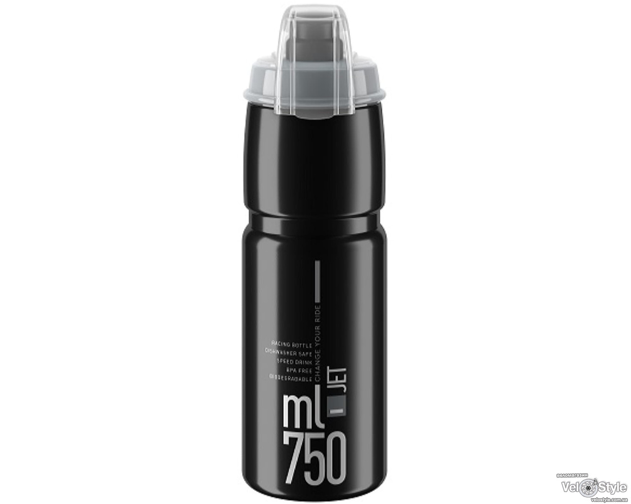 Фляга ELITE JET PLUS чорний/сірий 750мл, фото 1