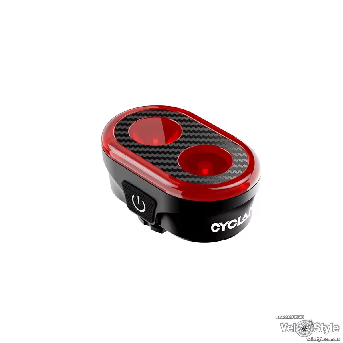 Мигалка задня Cyclami CY200, з датчиком гальмування, Type-C, 1000 mAh, чорна, фото 1