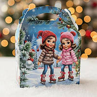 Картонна коробка новорічна для подарунків "Дети" №212 800 г новорічна упаковка