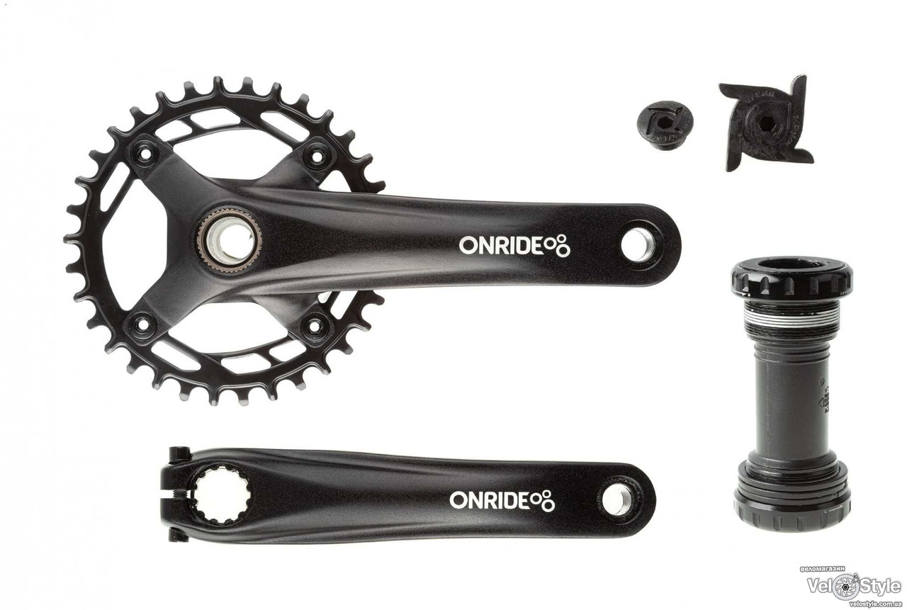 Шатуни ONRIDE Solo Pro 1120, Hollowtech, 170 мм, 40Т, BCD 110 мм, на 11/10/9 шв., з кареткою, чорний, фото 1