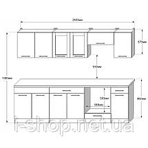 Кухня модульна Еверест Еко набір №5 крафт білий/графіт 2.6 м стільниця Скай (DTM-071064), фото 4