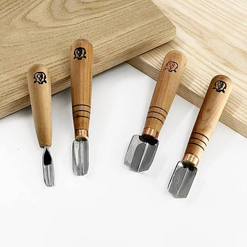 Стамески кутові Адольф Юр'єв для комбінованого геометричного різьблення