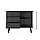 Комод однодверний з шухлядами на ніжках у вітальню Willow KSZ104 Чорний/Дуб Артізан Meble Piaski, фото 3