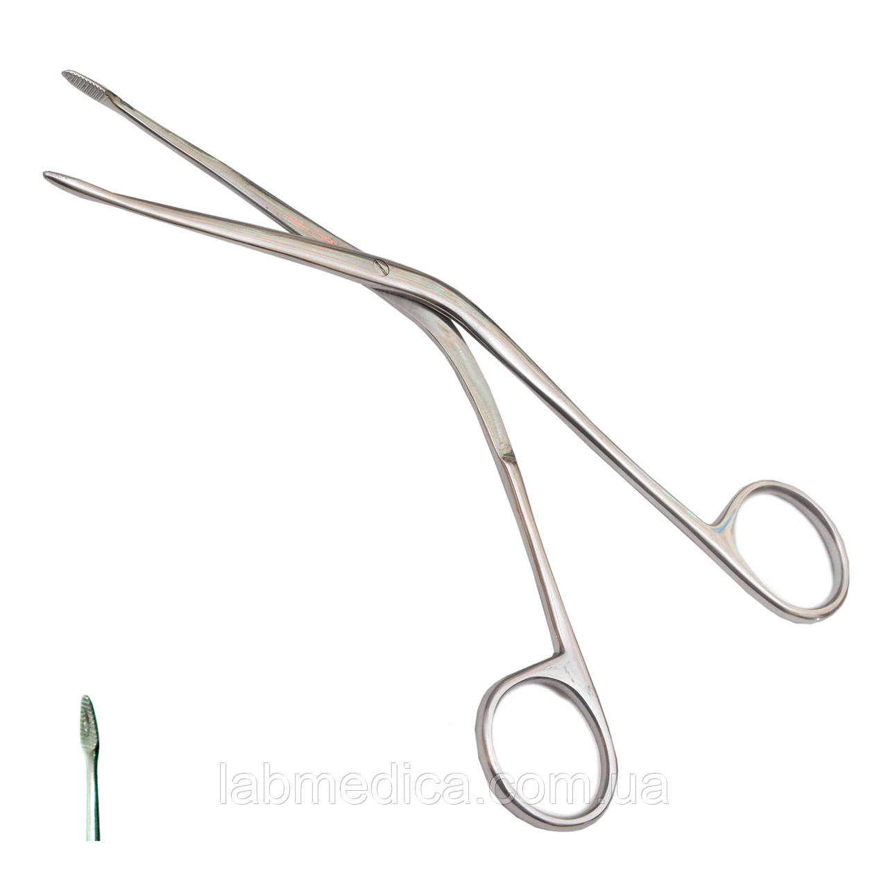 Щипці тампонні вушні вигнуті No2 за Hartmann. Довжина 14 см, ширина робочої частини 3 мм SURGIWELOMED, фото 1