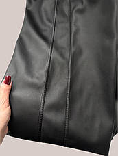 Утеплені палаццо з екошкіри на замші мод. 038 чорні, фото 5