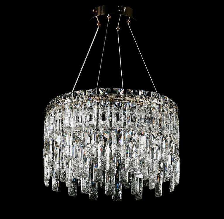 Кришталева люстра Splendid Ray LGH90364/380/2 LED (FGD) підвісна люстра з кришталем золото 38 см, висота 40-110 см, LED-освітлення, фото 1