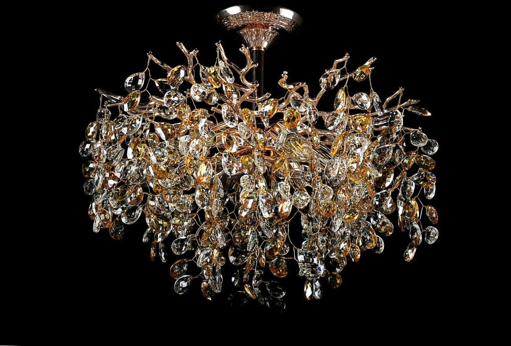 Кришталева люстра Splendid Ray LC33025/460/6 (GD) — стельова люстра з гілочками та хрусканням у золотому кольорі, фото 1