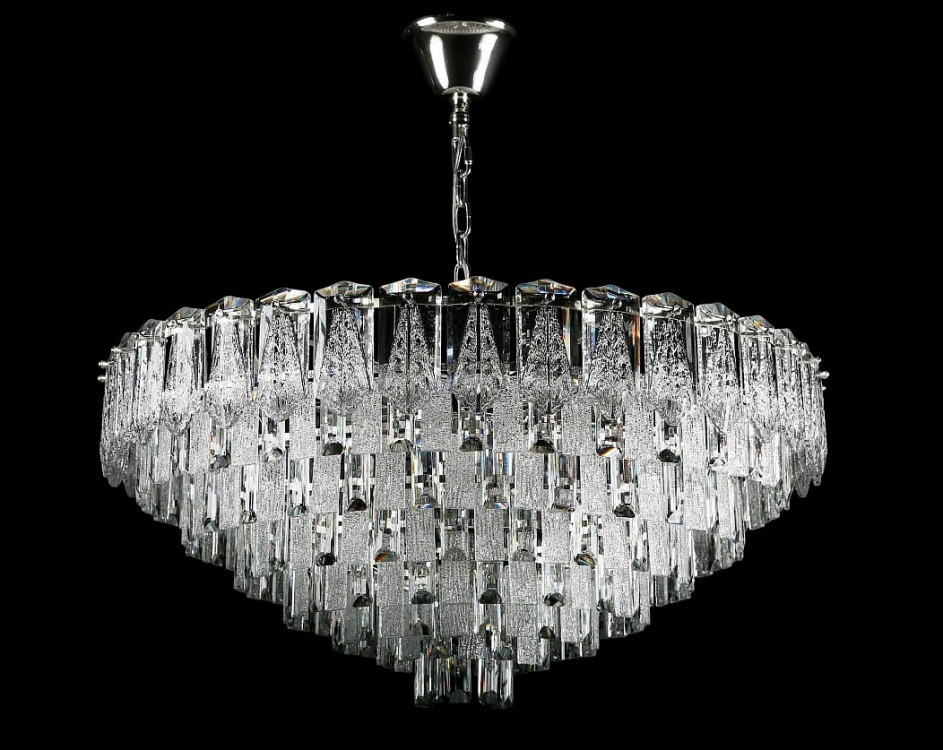 Кришталева люстра Splendid Ray L8532/800/16A (SR) розкішна підвісна люстра з каскадом кришталю в хромовому корпусі, фото 1