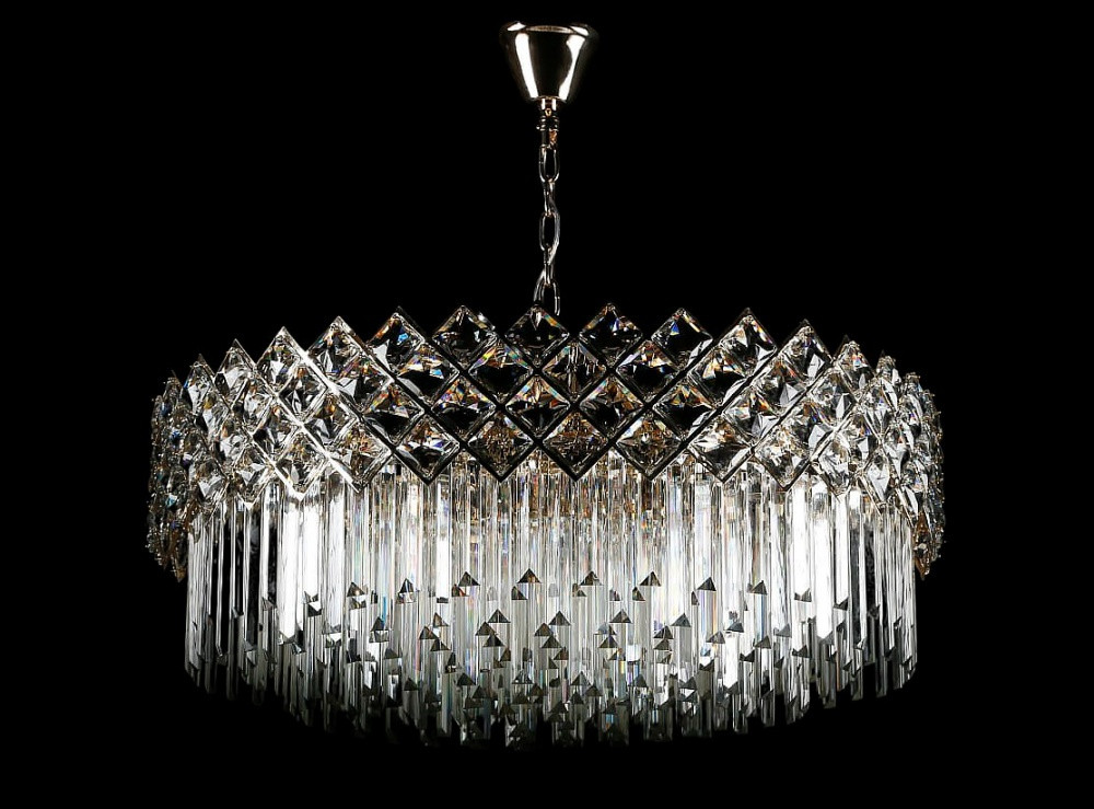 Кришталева люстра Splendid Ray L200/750/14 (SG) — підвісна люстра в золоті з кристалами та цоколем E14, фото 1