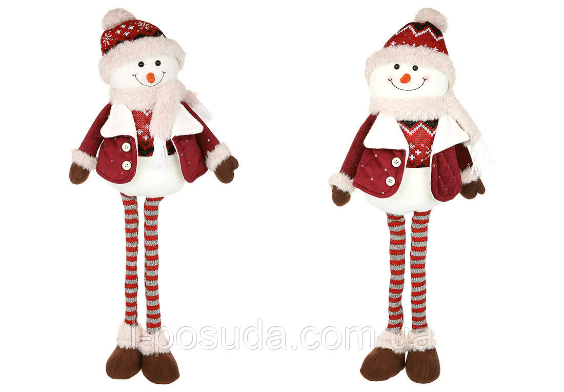 Бордові сніговики 55 см Новорічний декор, фото 1